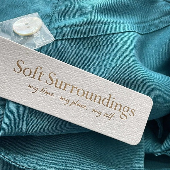 NWT $99 Soft Surroundings Tencel Lyocell Womens Size PM Medium Petite Blazer Top - Picture 3 of 15